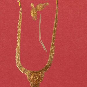 Traditional Floral Gold Finish Necklace | Red Collection