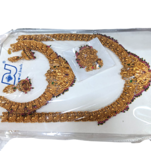 Premium Antique Temple Long Haram Jewellery Set for Women